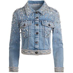ALICE + OLIVIA Nelson Embellished Jean Jacket Size XL